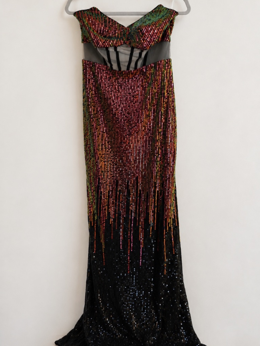 NWT Twice and Multicolor Sequin Strapless Gown Dress Size M